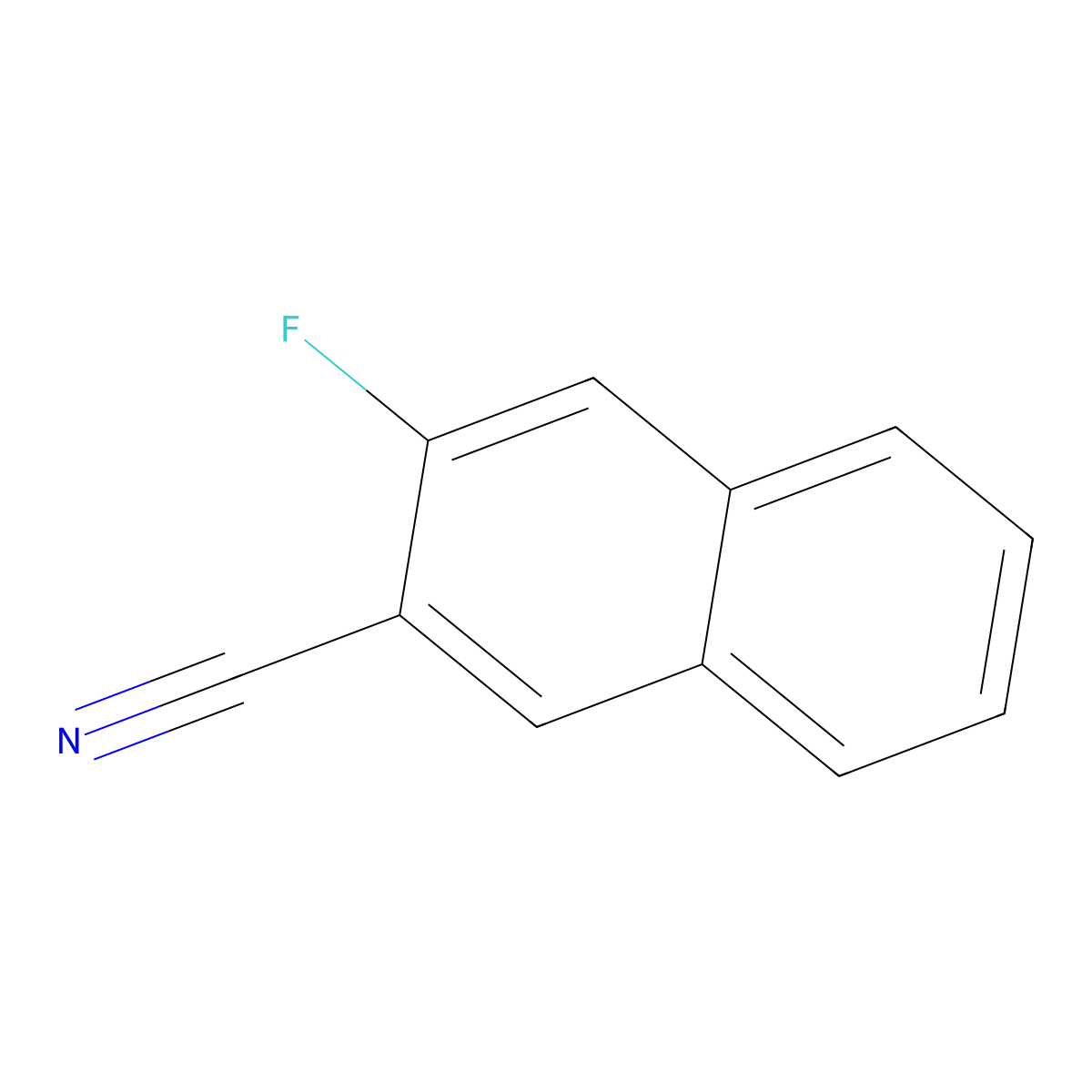 3-Fluoronaphthalene-2-carbonitrile molecular structure, CAS 21597-57-9