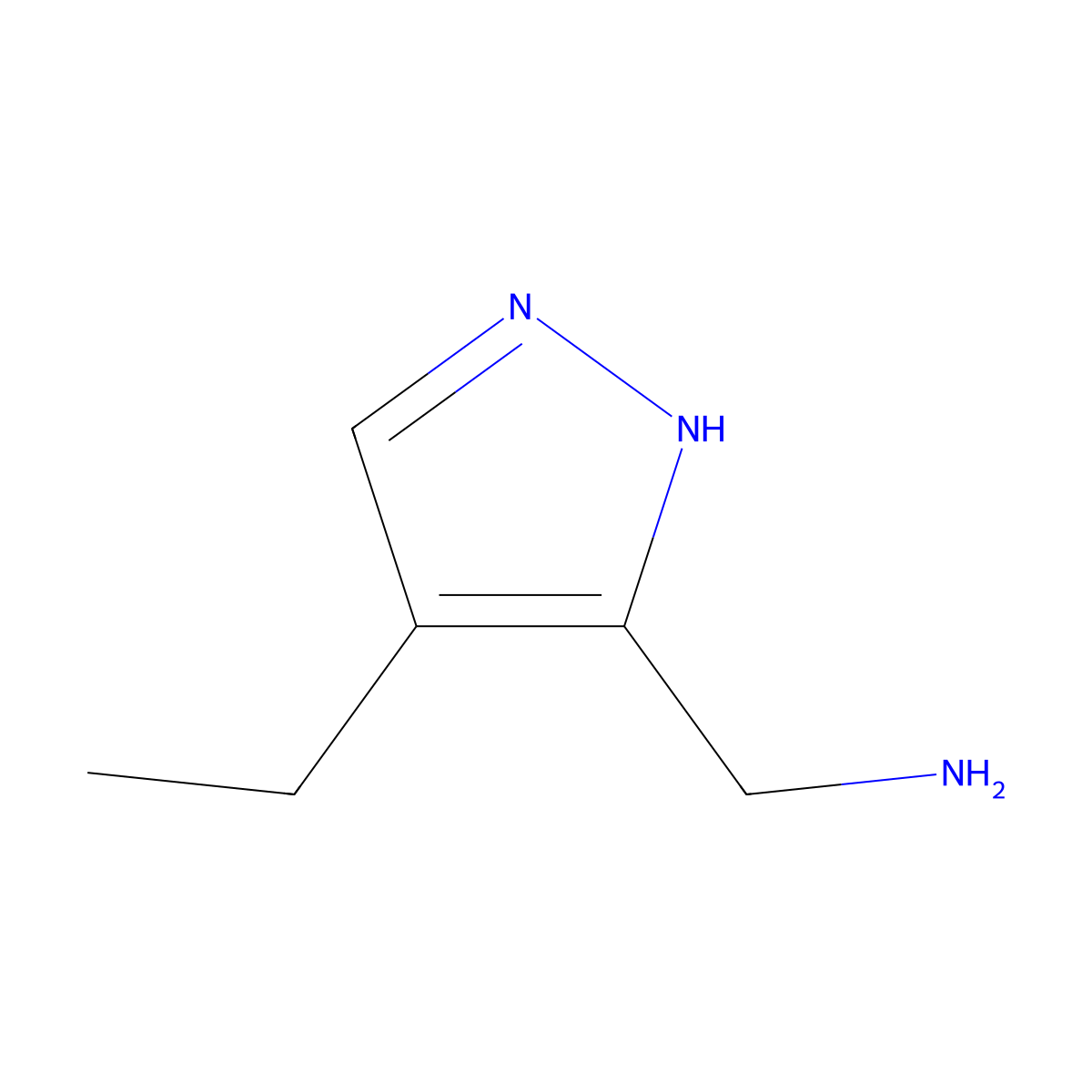 1-(4-ethyl-1H-pyrazol-5-yl)methanamine molecular structure, CAS 2159798-63-5