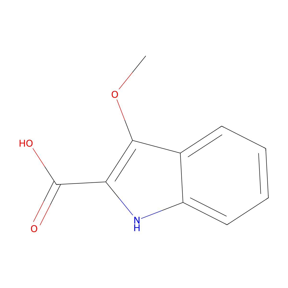 3-methoxy-1H-indole-2-carboxylic acid molecular structure, CAS 21598-04-9