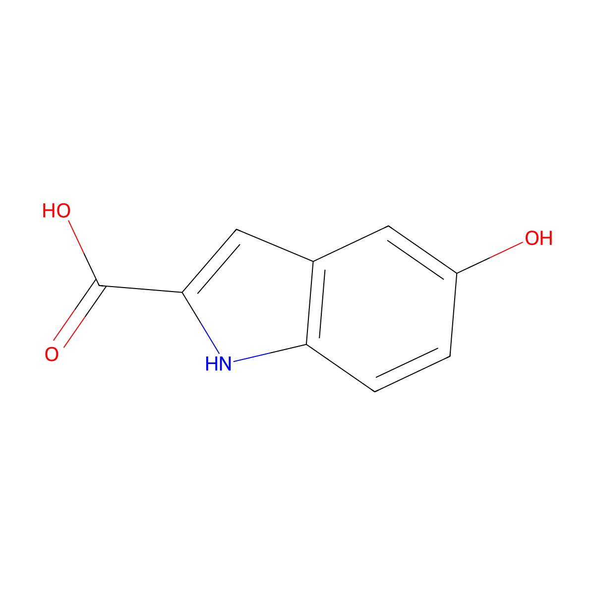 5-Hydroxyindole-2-carboxylic acid molecular structure, CAS 21598-06-1