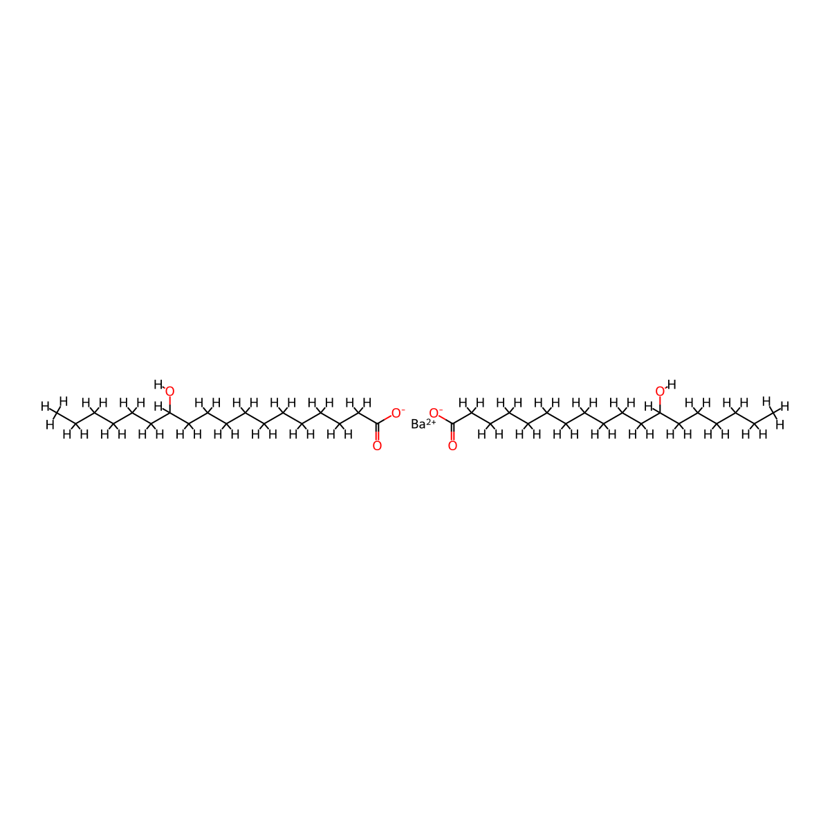 Octadecanoic acid, 12-hydroxy-, barium salt (2:1) molecular structure, CAS 21598-22-1