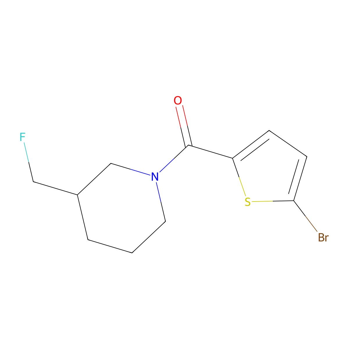 1-(5-Bromothiophene-2-carbonyl)-3-(fluoromethyl)piperidine molecular structure, CAS 2159827-41-3