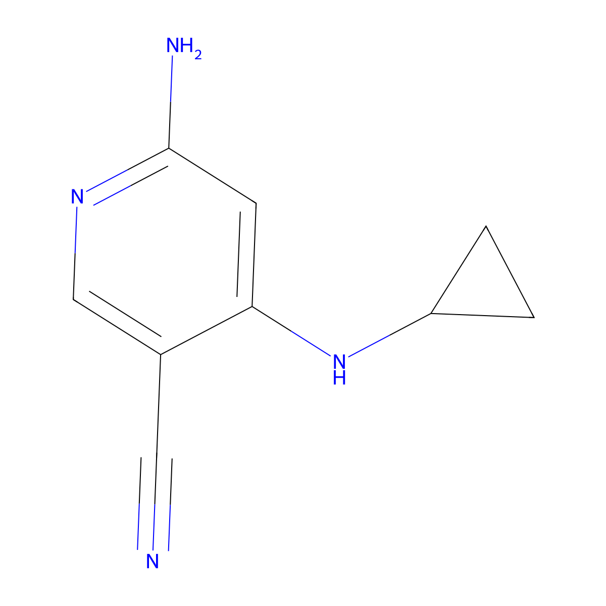 6-Amino-4-(cyclopropylamino)nicotinonitrile molecular structure, CAS 2159845-82-4