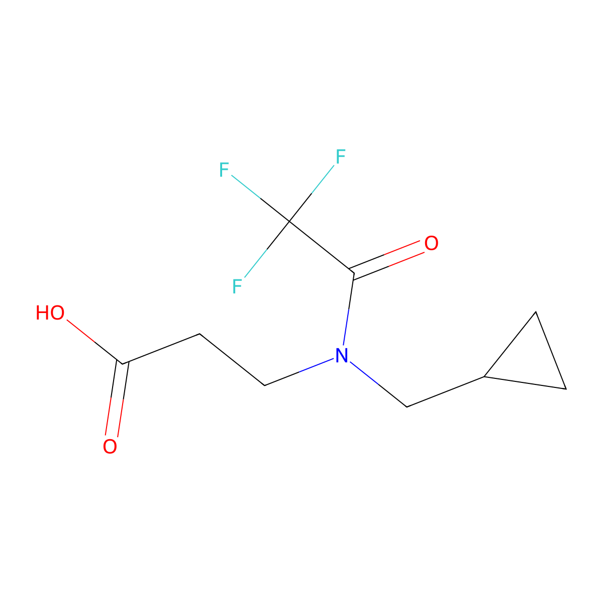 3-[N-(cyclopropylmethyl)-2,2,2-trifluoroacetamido]propanoic acid molecular structure, CAS 2159895-80-2