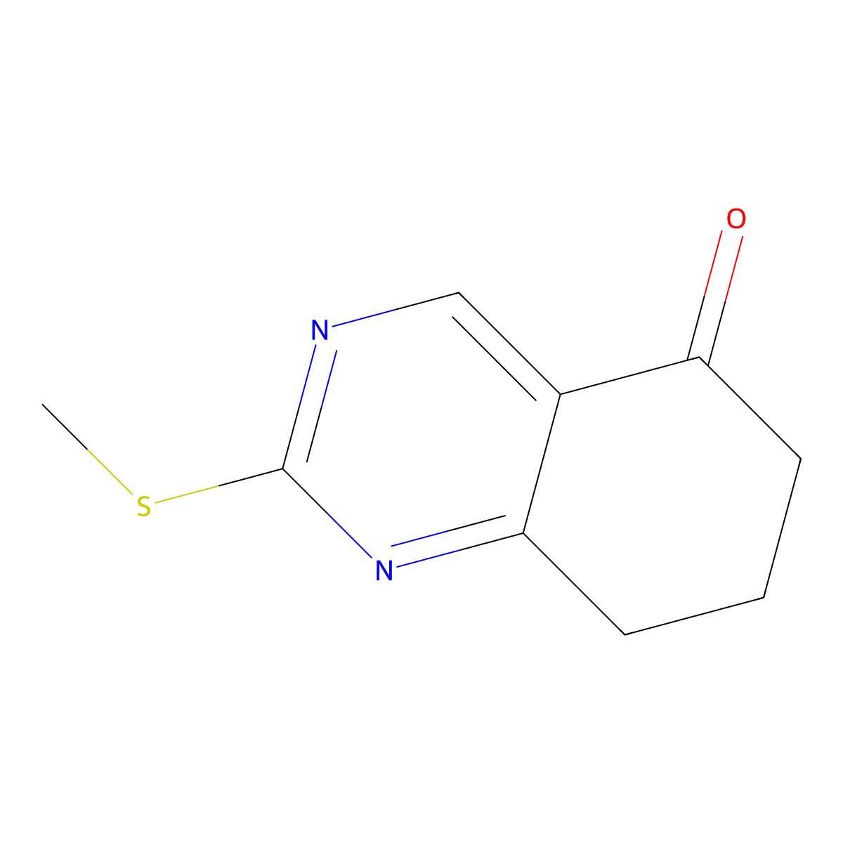 2-(Methylthio)-7,8-dihydroquinazolin-5(6H)-one molecular structure, CAS 21599-35-9