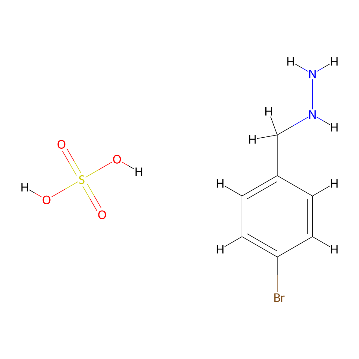 (4-Bromobenzyl)hydrazine sulfate molecular structure, CAS 21599-64-4