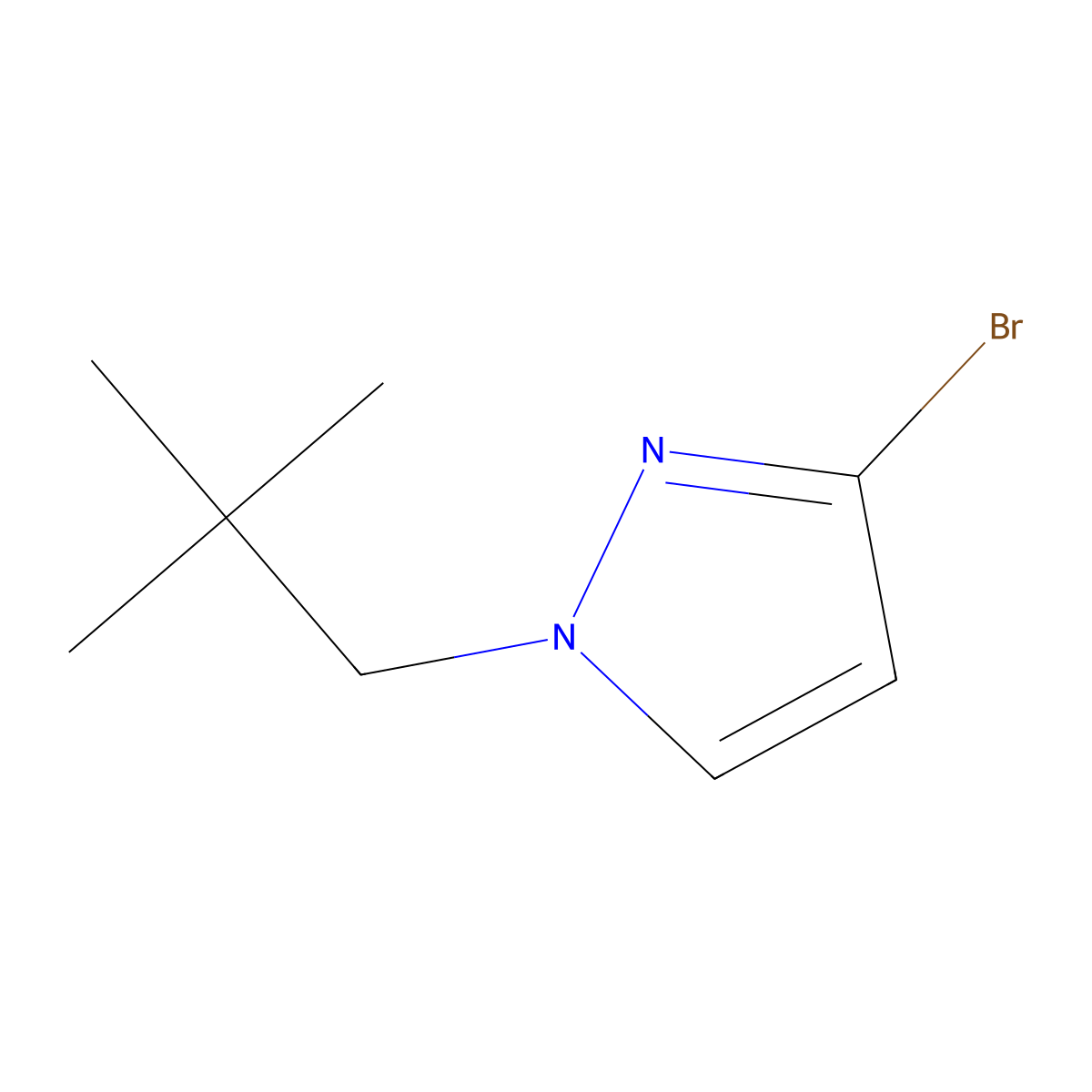 3-bromo-1-(2,2-dimethylpropyl)-1H-pyrazole molecular structure, CAS 2159909-20-1