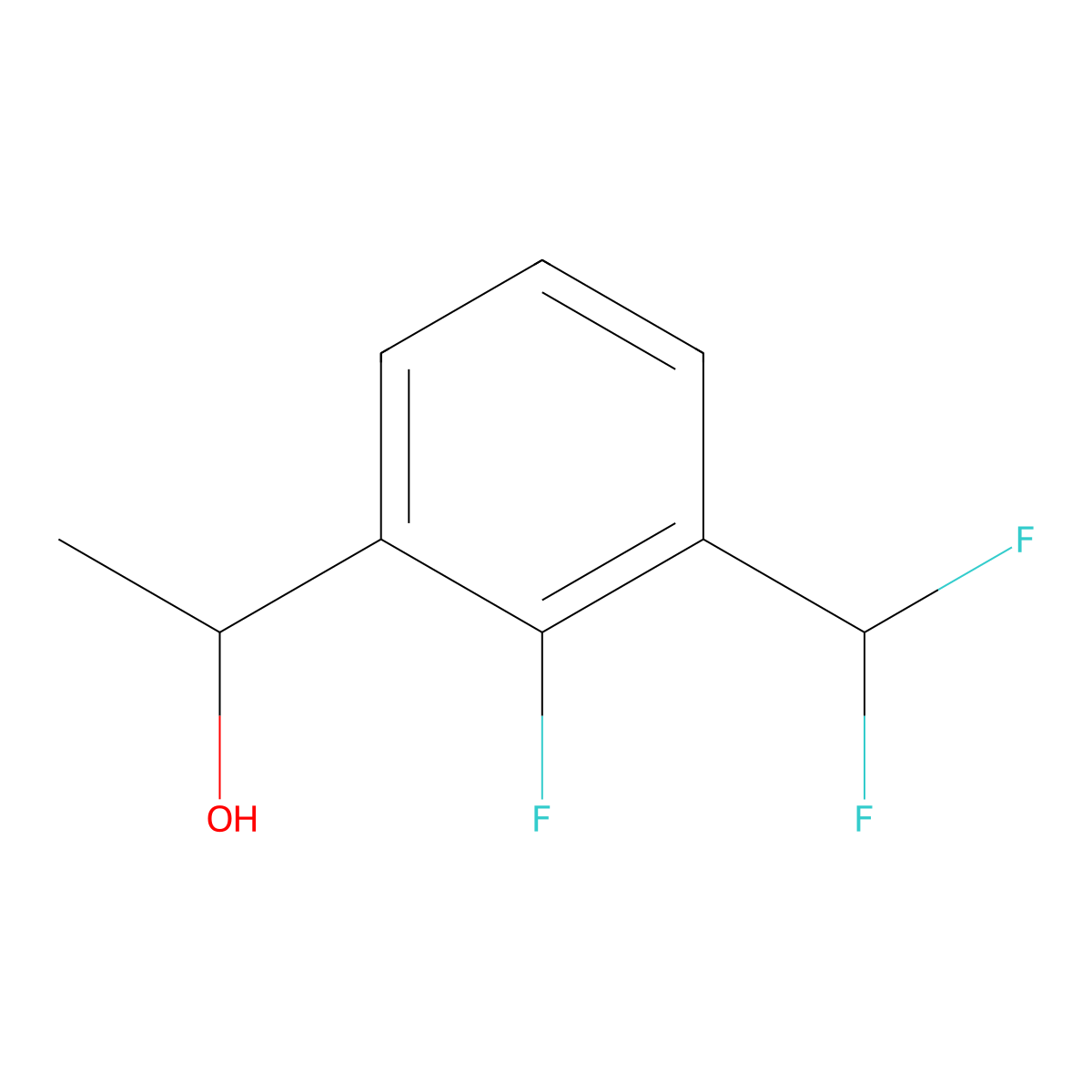 1-(3-(Difluoromethyl)-2-fluorophenyl)ethan-1-ol molecular structure, CAS 2159920-60-0
