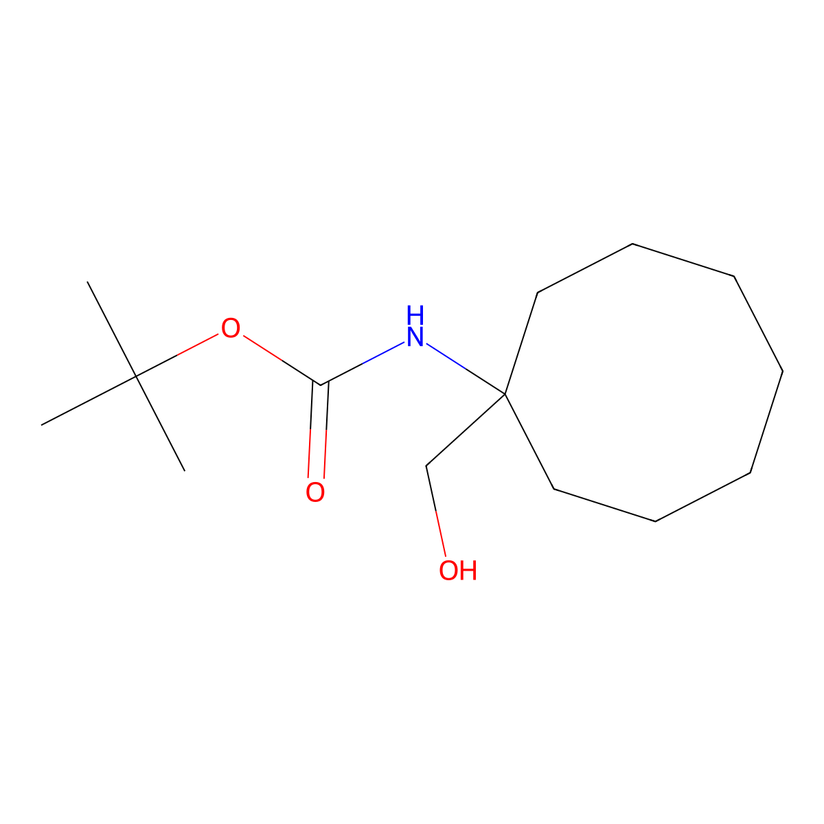 tert-butyl N-[1-(hydroxymethyl)cyclooctyl]carbamate molecular structure, CAS 2159934-82-2