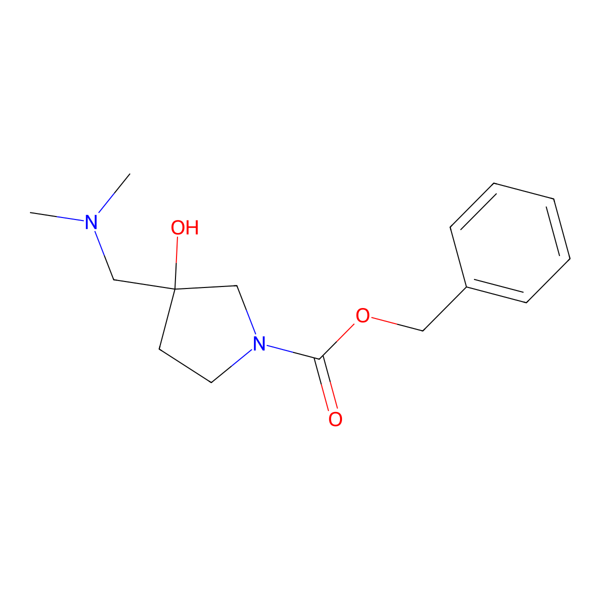 Benzyl 3-[(dimethylamino)methyl]-3-hydroxypyrrolidine-1-carboxylate molecular structure, CAS 2159968-76-8