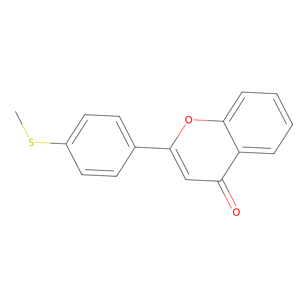 2-(4-Methylsulfanylphenyl)chromen-4-one molecular structure, CAS 215999-35-2