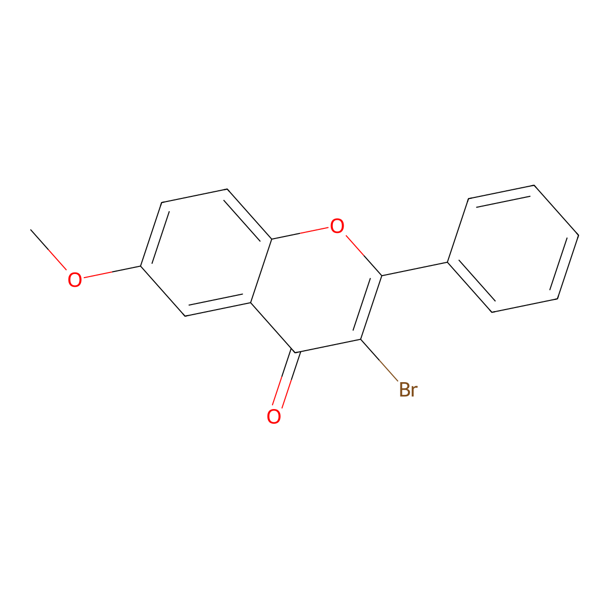 3-Bromo-6-methoxy-2-phenyl-4H-chromen-4-one molecular structure, CAS 215999-39-6