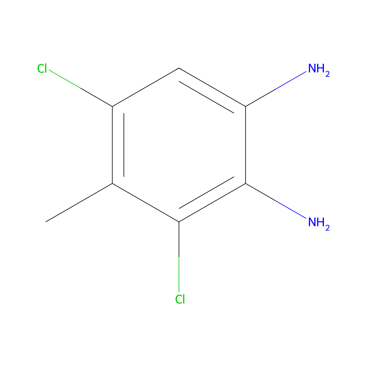 3,5-Dichloro-4-methylbenzene-1,2-diamine molecular structure, CAS 2160-24-9