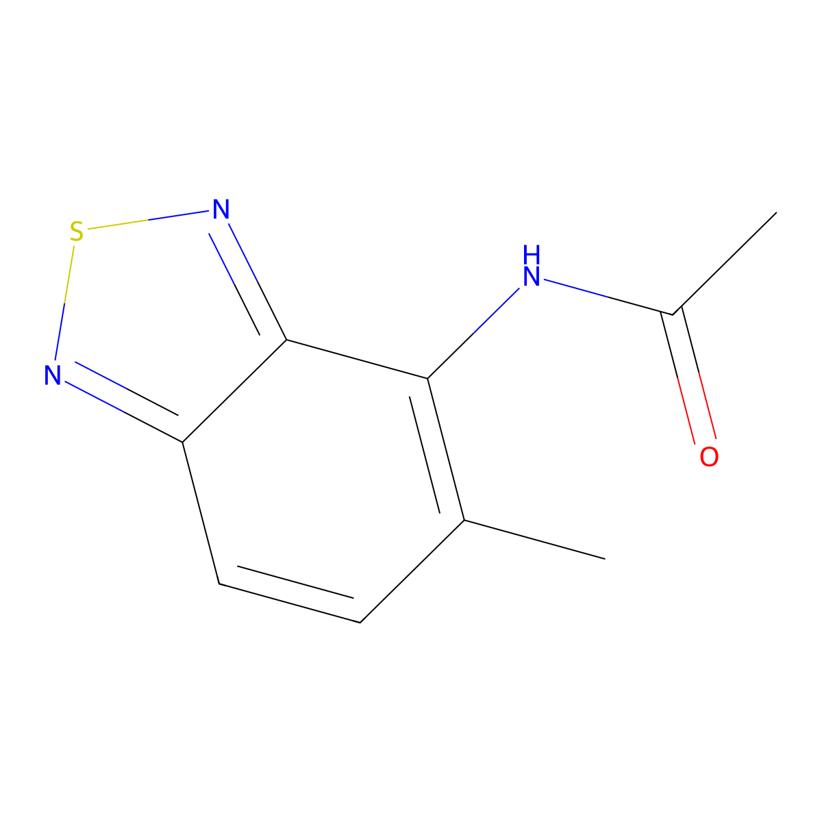 N-(5-methyl-2,1,3-benzothiadiazol-4-yl)acetamide molecular structure, CAS 2160-30-7