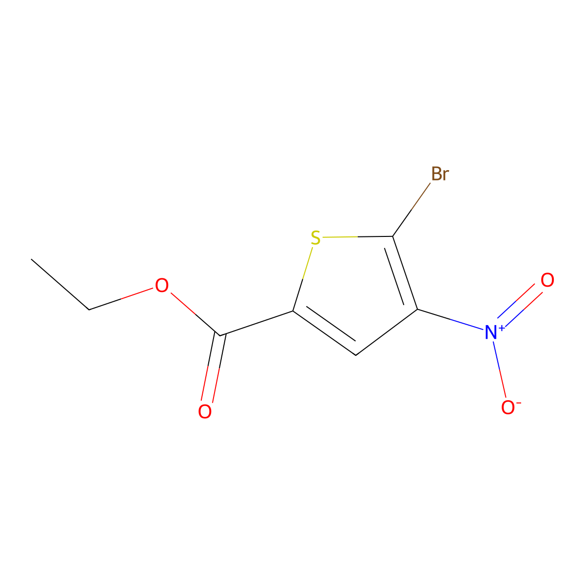 Ethyl 5-bromo-4-nitrothiophene-2-carboxylate molecular structure, CAS 2160-52-3