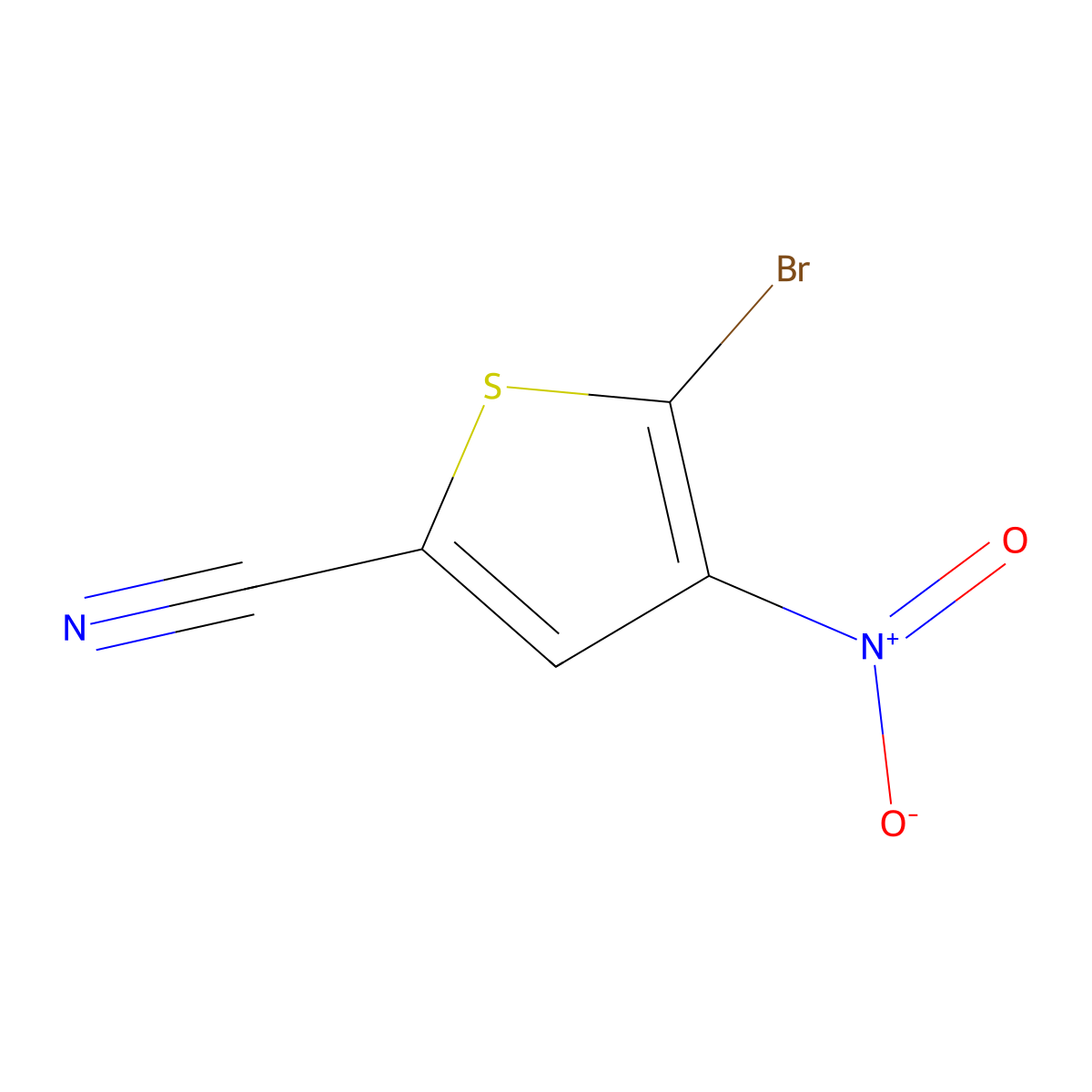 5-Bromo-4-nitrothiophene-2-carbonitrile molecular structure, CAS 2160-56-7