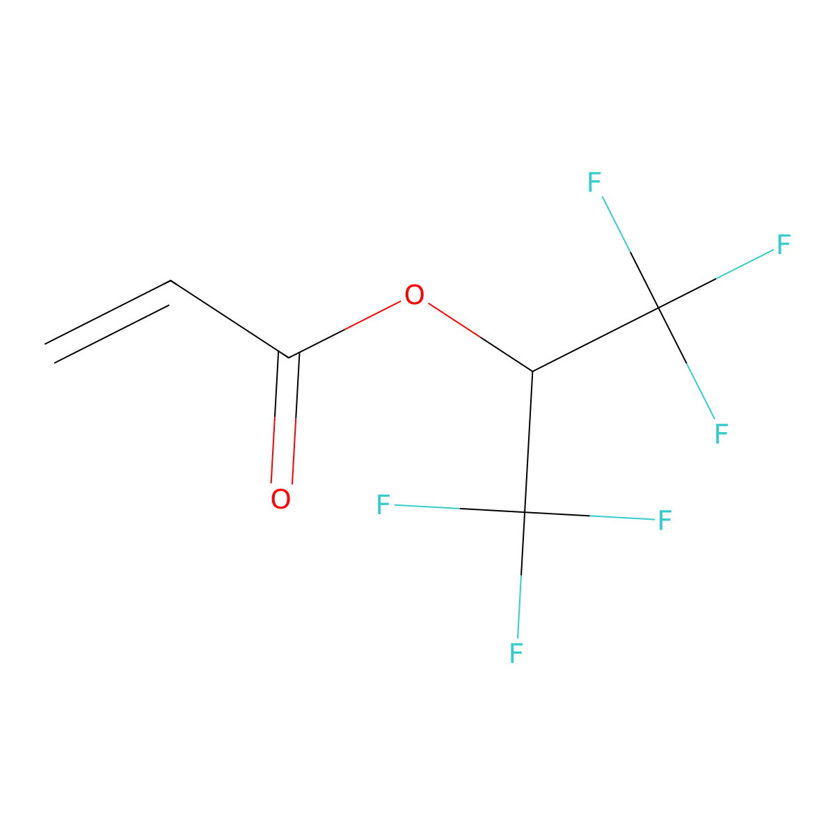Hexafluoroisopropyl acrylate molecular structure, CAS 2160-89-6