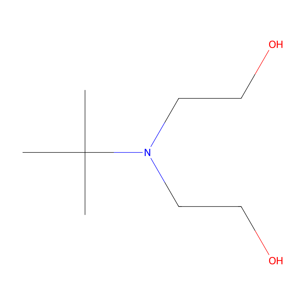 tert-Butyldiethanolamine molecular structure, CAS 2160-93-2