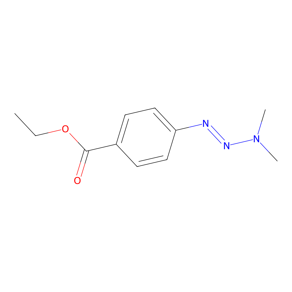 3,3-Dimethyl-1-(4-carbethoxyphenyl)triazene molecular structure, CAS 21600-51-1