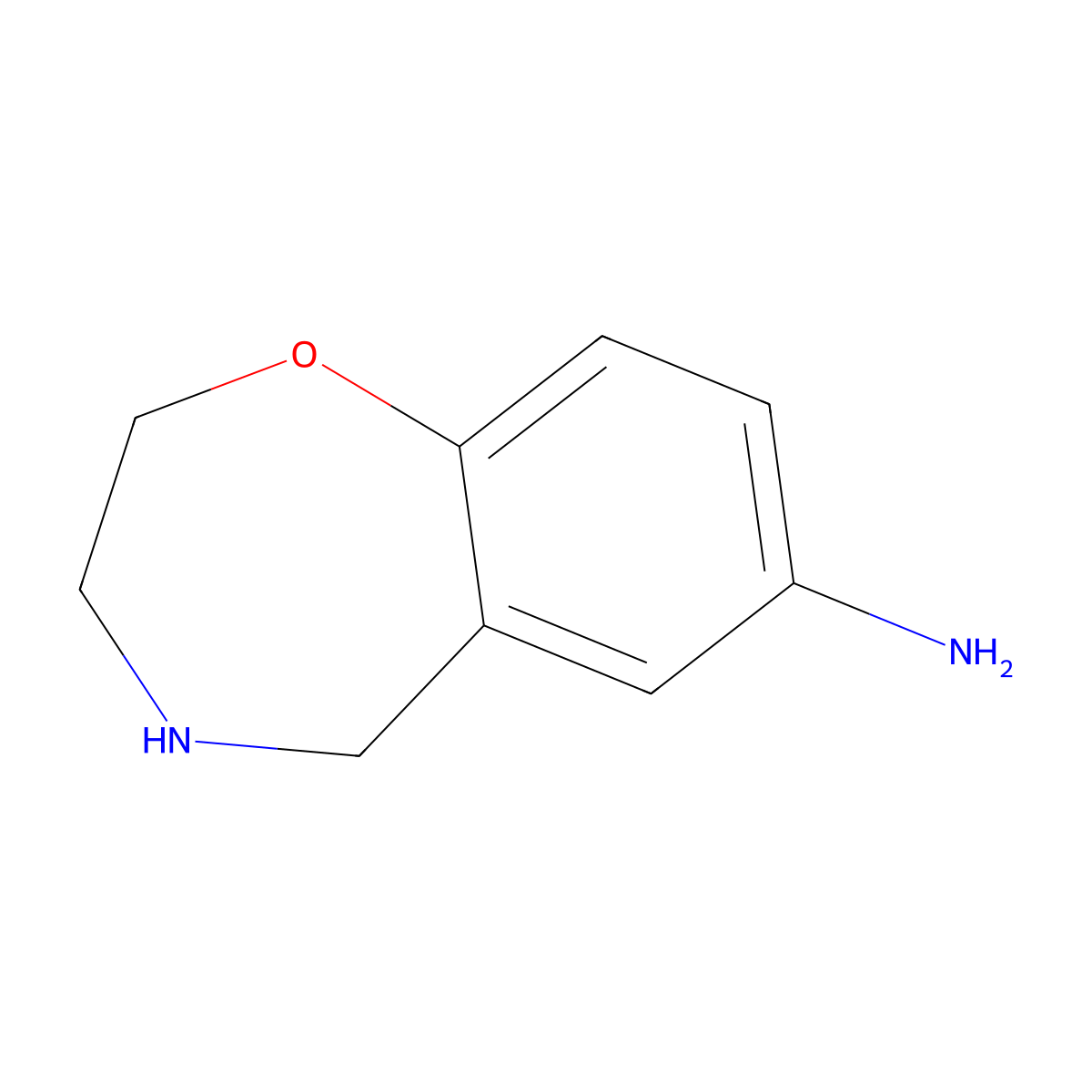 2,3,4,5-Tetrahydro-1,4-benzoxazepin-7-amine molecular structure, CAS 216008-30-9