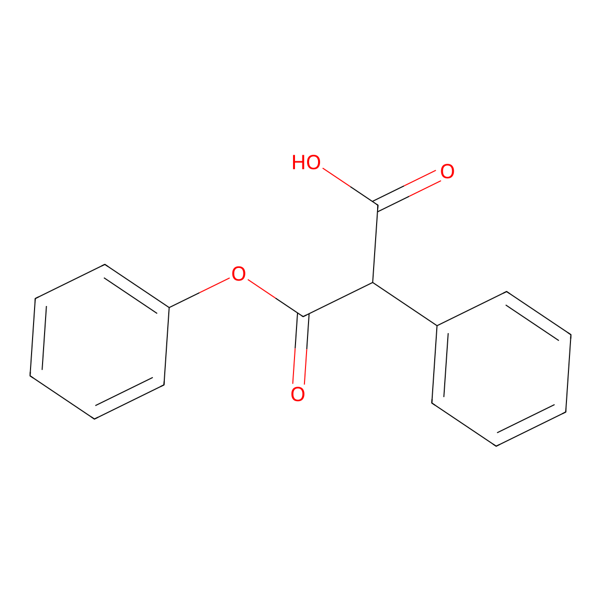 Propanedioic acid, 2-phenyl-, 1-phenyl ester molecular structure, CAS 21601-78-5