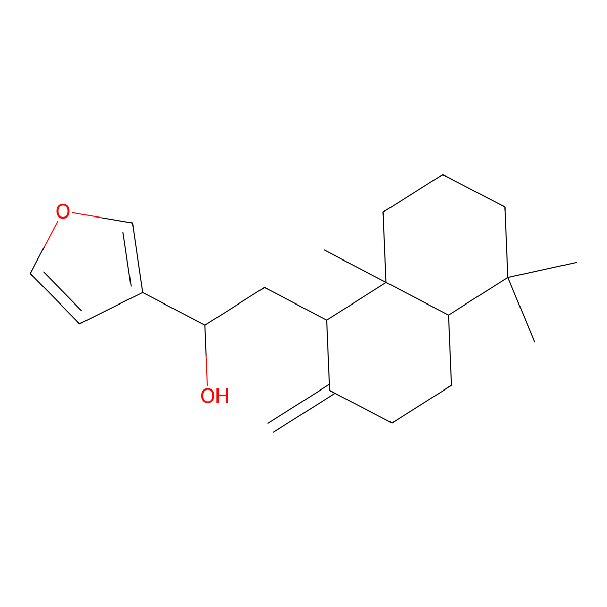 15,16-Epoxy-12-hydroxylabda-8(17),13(16),14-triene molecular structure, CAS 216011-55-1
