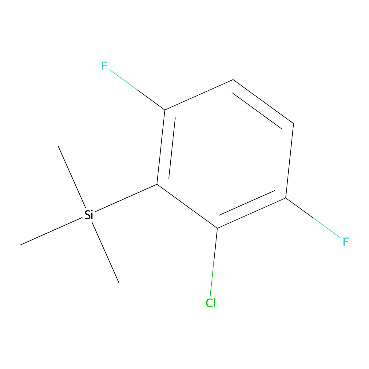 (2-Chloro-3,6-difluorophenyl)trimethylsilane molecular structure, CAS 2160114-49-6