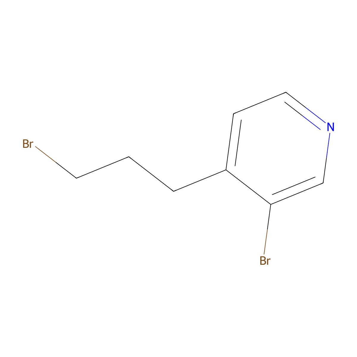 3-Bromo-4-(3-bromopropyl)pyridine molecular structure, CAS 216012-95-2