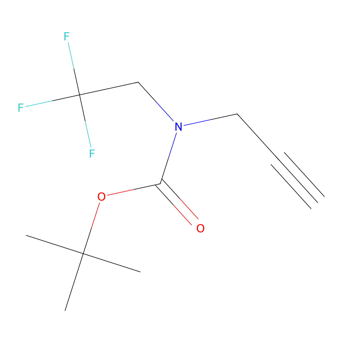tert-butyl N-(prop-2-yn-1-yl)-N-(2,2,2-trifluoroethyl)carbamate molecular structure, CAS 2160148-10-5