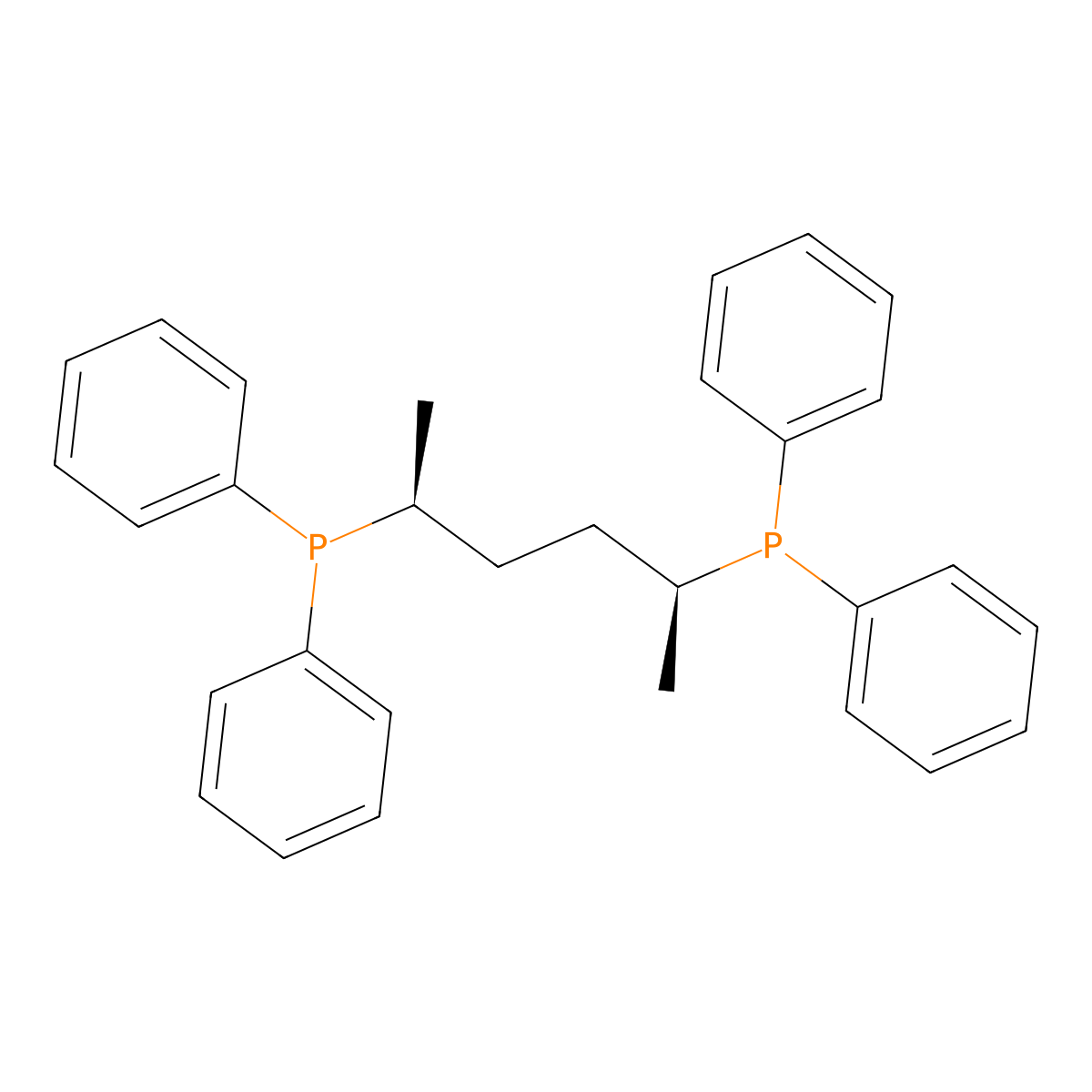 (2S,5S)-Hexane-2,5-diylbis(diphenylphosphine) molecular structure, CAS 216019-41-9