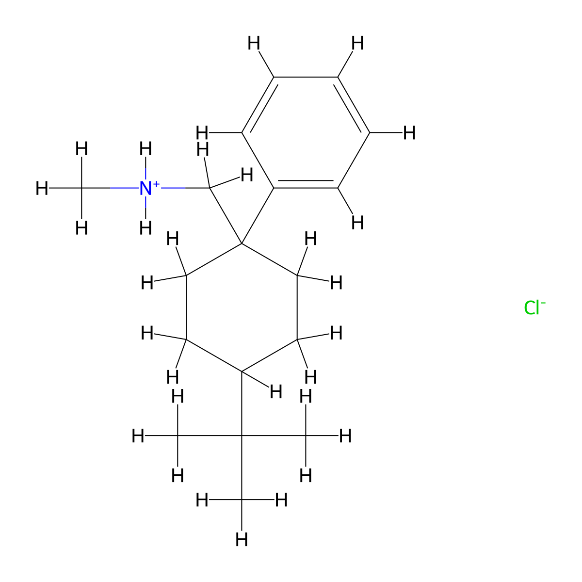 Dimethylamine, 1-(4-tert-butyl-1-phenylcyclohexyl)-, hydrochloride molecular structure, CAS 21602-64-2