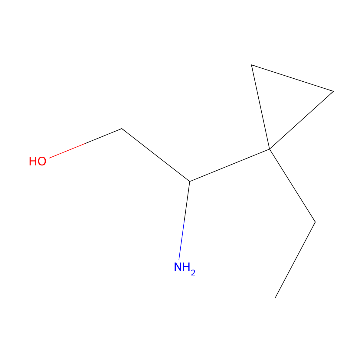 2-Amino-2-(1-ethylcyclopropyl)ethan-1-ol molecular structure, CAS 2160279-31-0