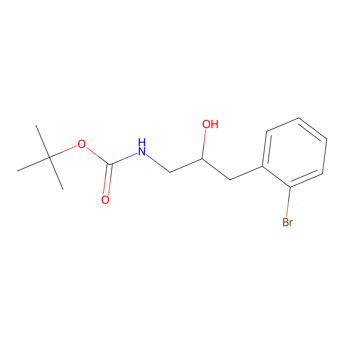 tert-butyl N-[3-(2-bromophenyl)-2-hydroxypropyl]carbamate molecular structure, CAS 2160290-95-7