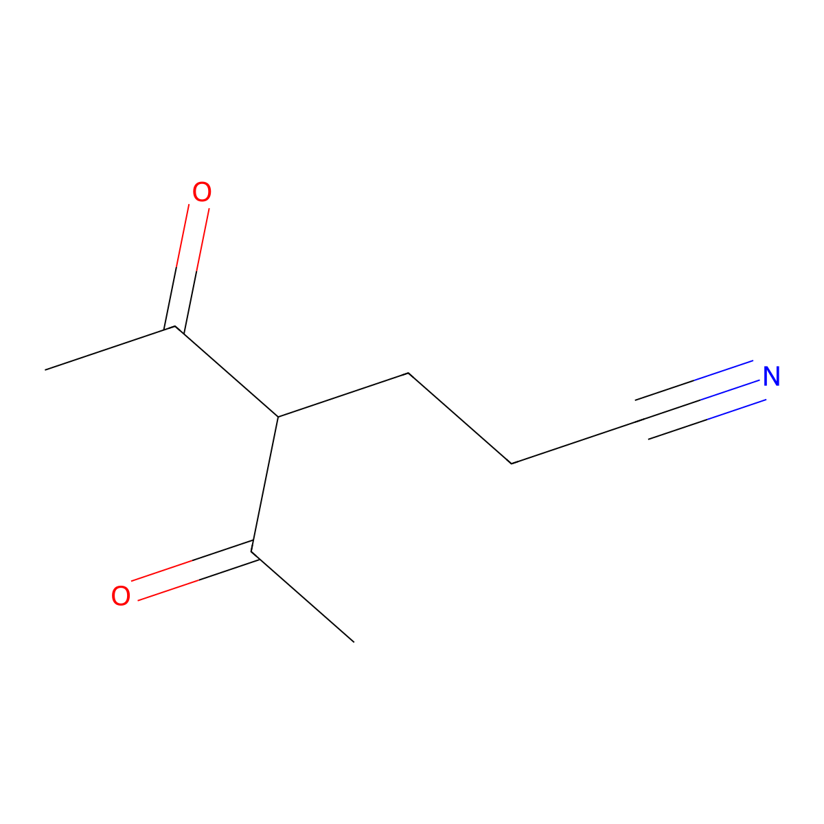 4-Acetyl-5-oxohexanenitrile molecular structure, CAS 21603-67-8