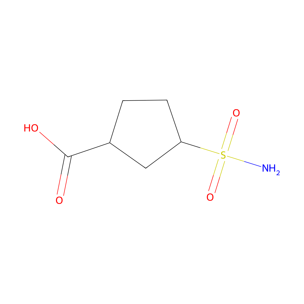 3-Sulfamoylcyclopentane-1-carboxylic acid molecular structure, CAS 2160316-85-6