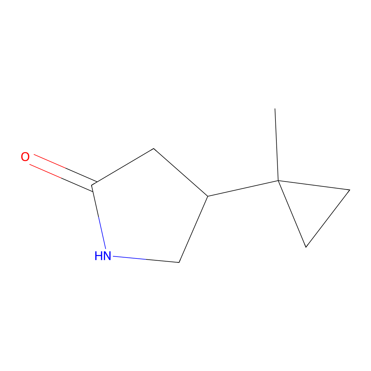 4-(1-Methylcyclopropyl)pyrrolidin-2-one molecular structure, CAS 2160322-42-7