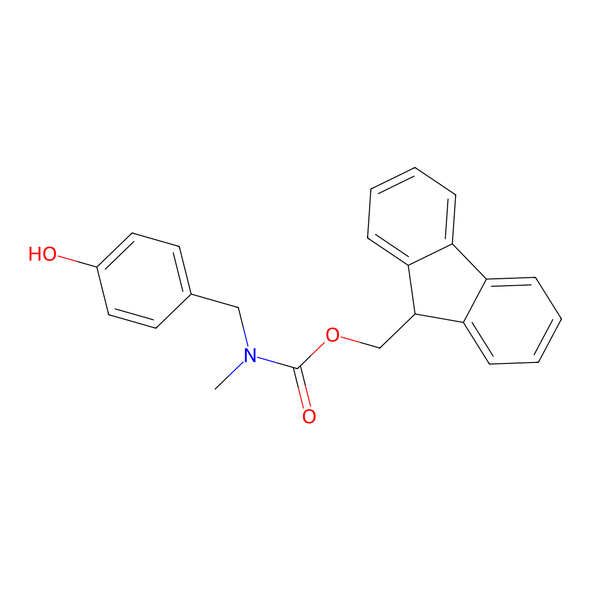 (9H-fluoren-9-yl)methyl N-[(4-hydroxyphenyl)methyl]-N-methylcarbamate molecular structure, CAS 2160353-71-7