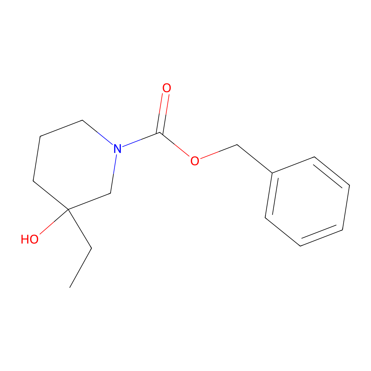 Benzyl 3-ethyl-3-hydroxypiperidine-1-carboxylate molecular structure, CAS 2160381-38-2