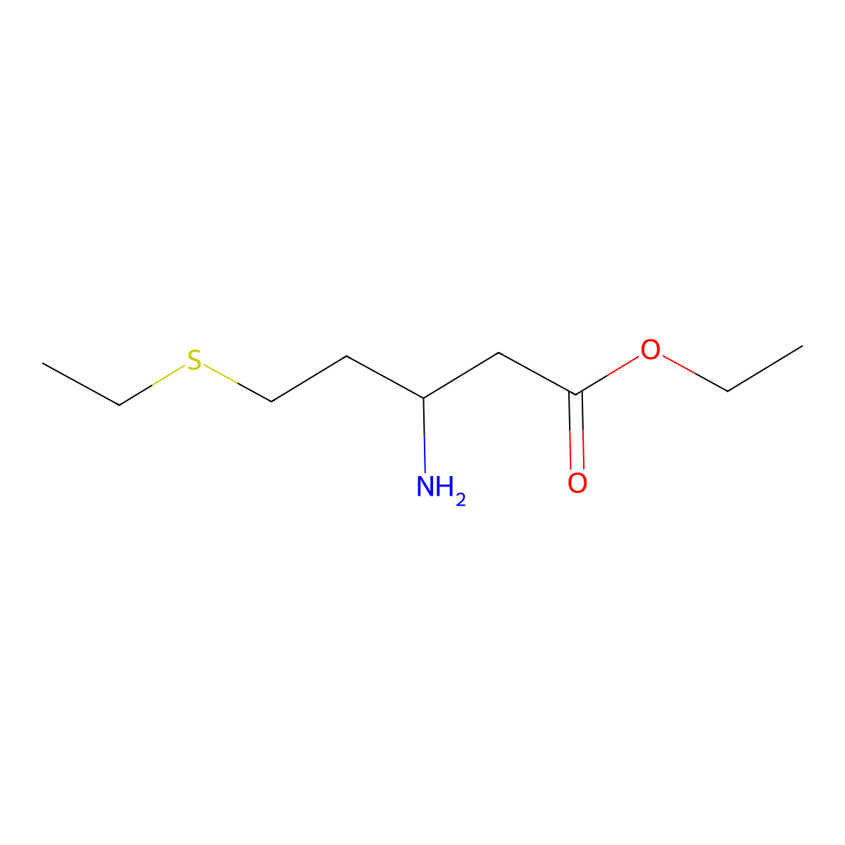 Ethyl 3-amino-5-(ethylthio)pentanoate molecular structure, CAS 2160470-81-3