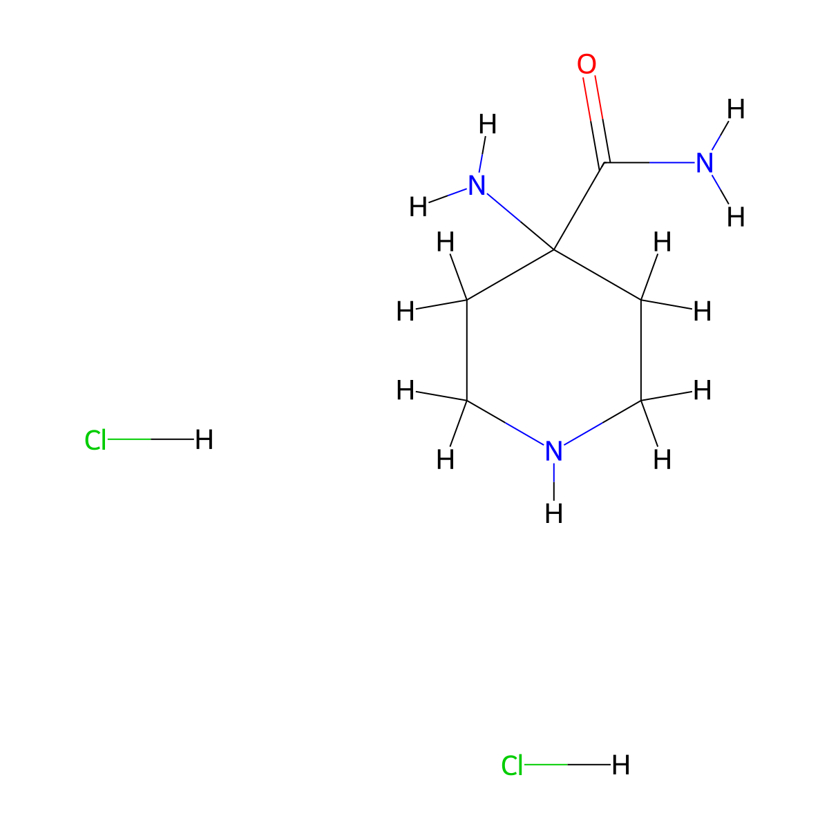 4-Aminopiperidine-4-carboxamide dihydrochloride molecular structure, CAS 2160549-43-7
