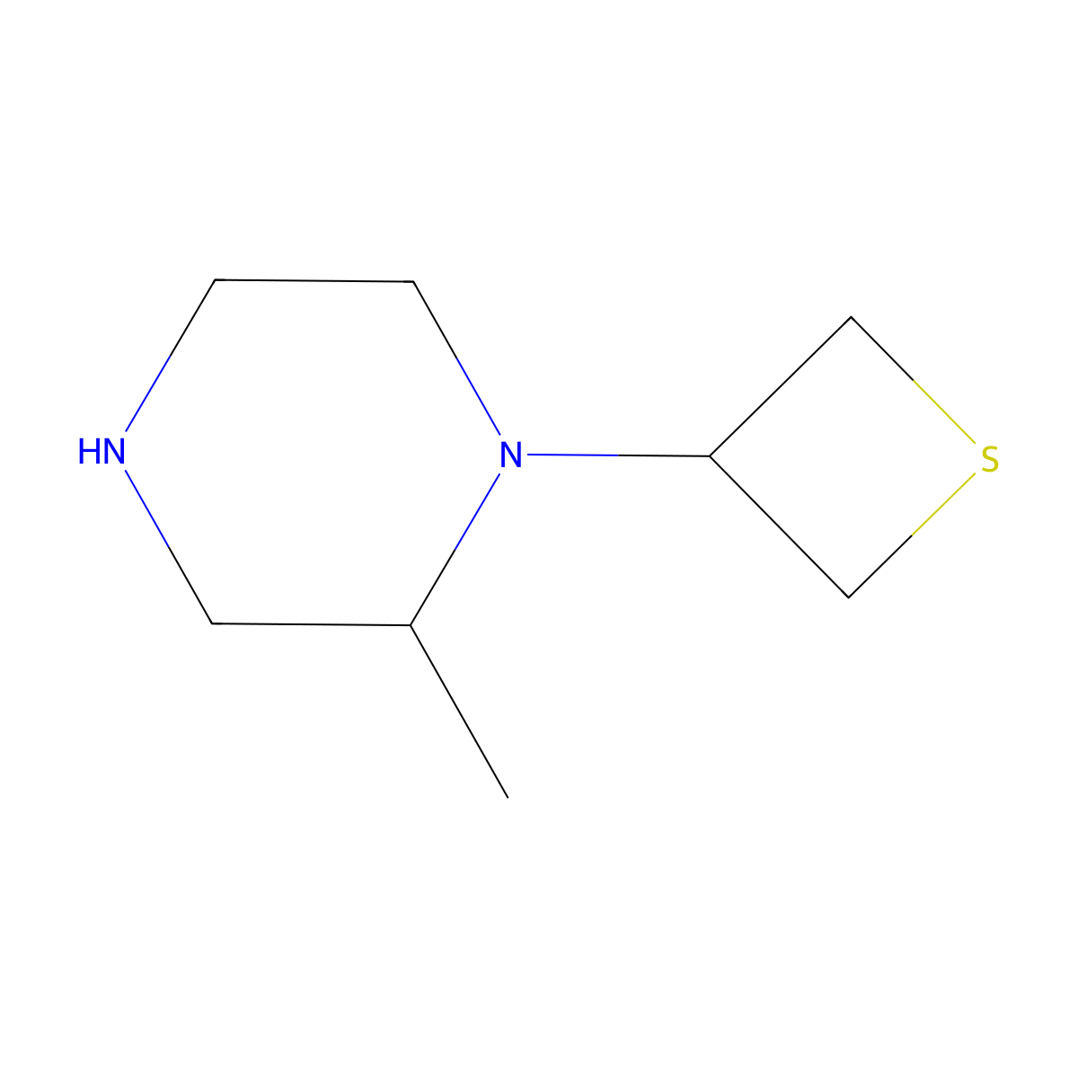 2-Methyl-1-(thietan-3-yl)piperazine molecular structure, CAS 2160587-29-9