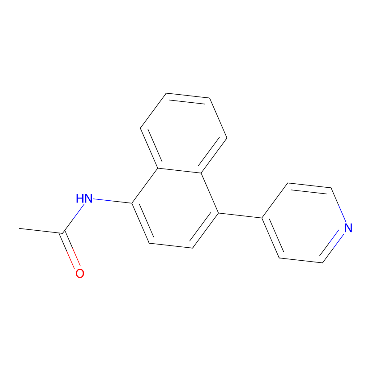 N-[4-(4-Pyridinyl)-1-naphthalenyl]acetamide molecular structure, CAS 216059-86-8