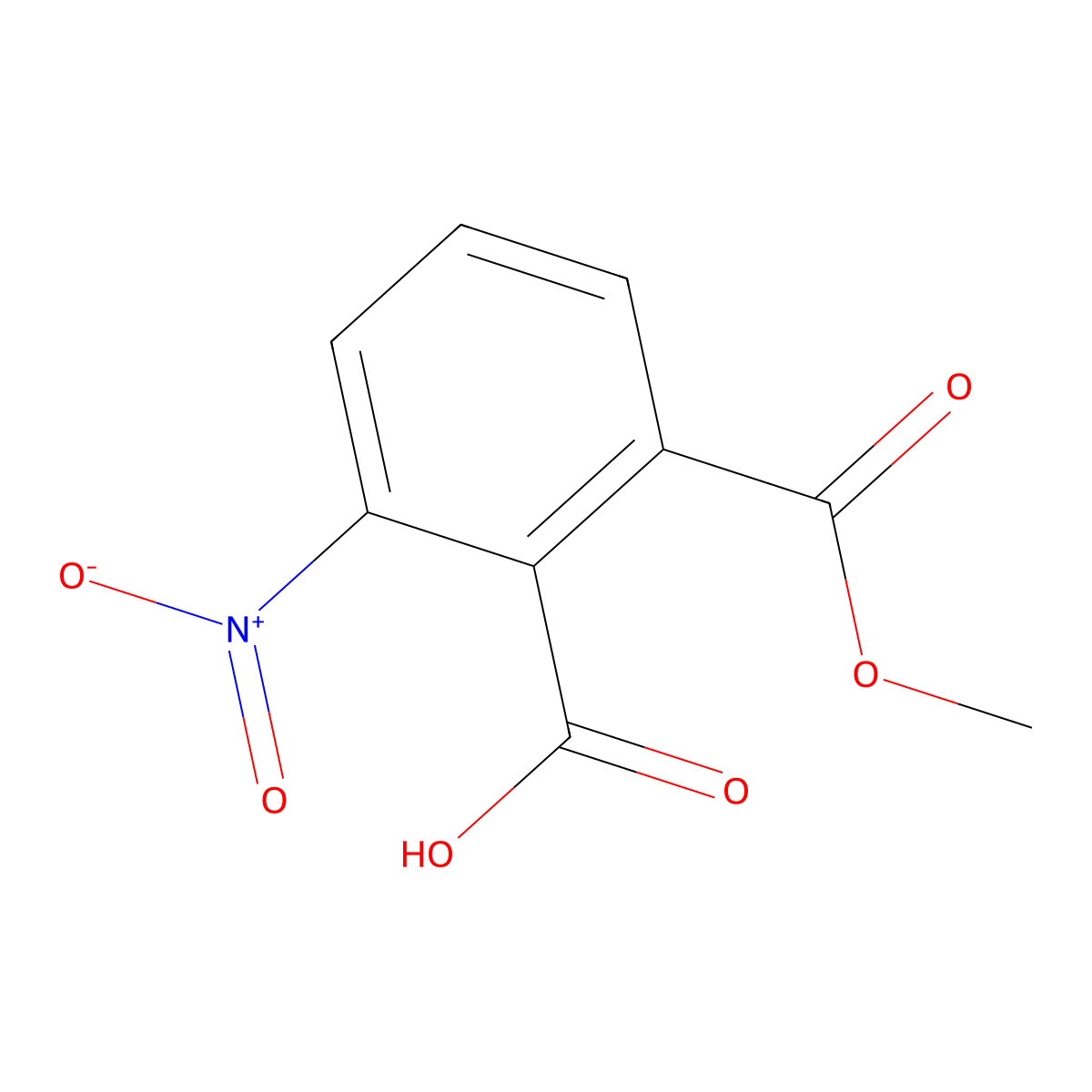 2-(Methoxycarbonyl)-6-nitrobenzoic acid molecular structure, CAS 21606-04-2