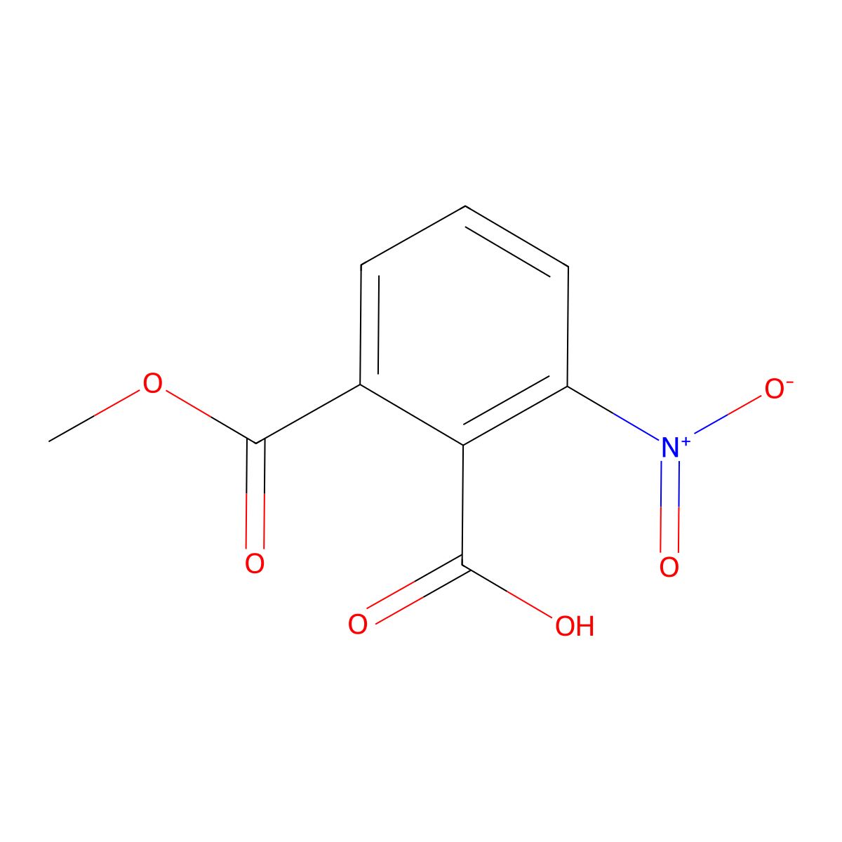 2-(Methoxycarbonyl)-6-nitrobenzoic acid molecular structure, CAS 21606-04-2