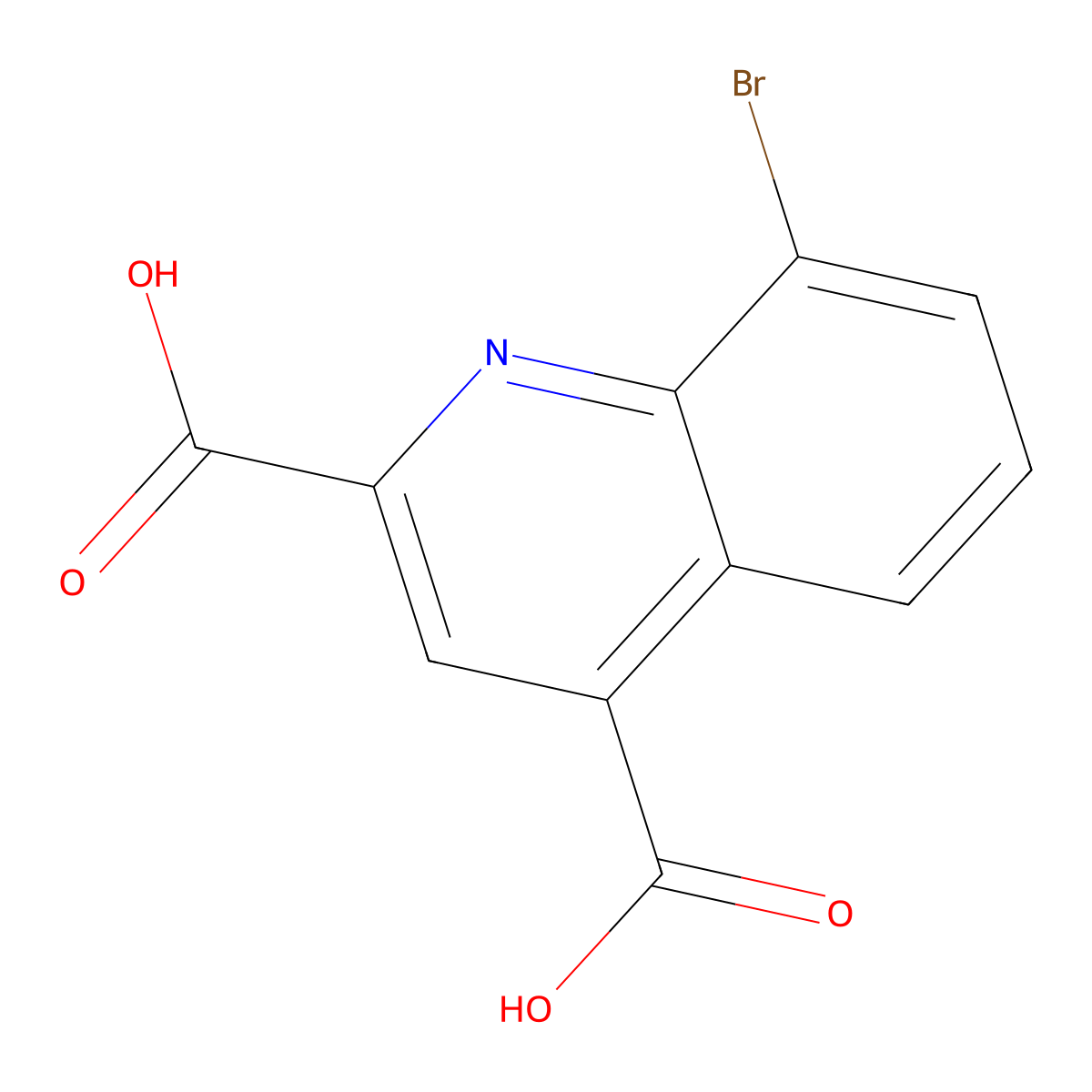 8-bromoquinoline-2,4-dicarboxylic Acid molecular structure, CAS 216060-06-9