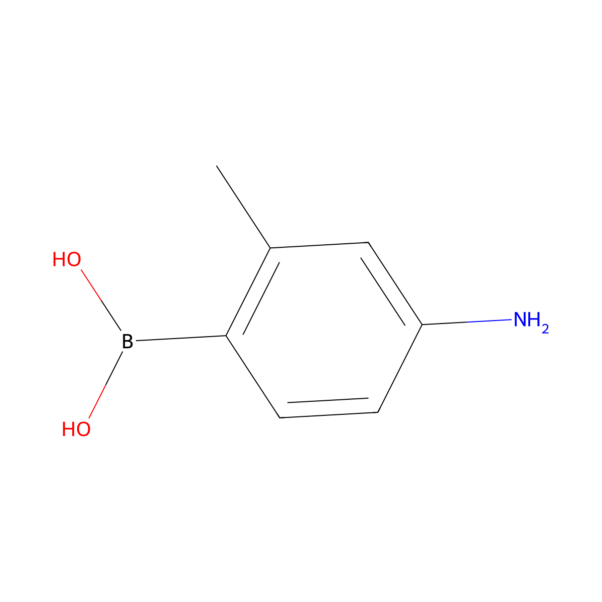 (4-Amino-2-methylphenyl)boronic acid molecular structure, CAS 216060-08-1