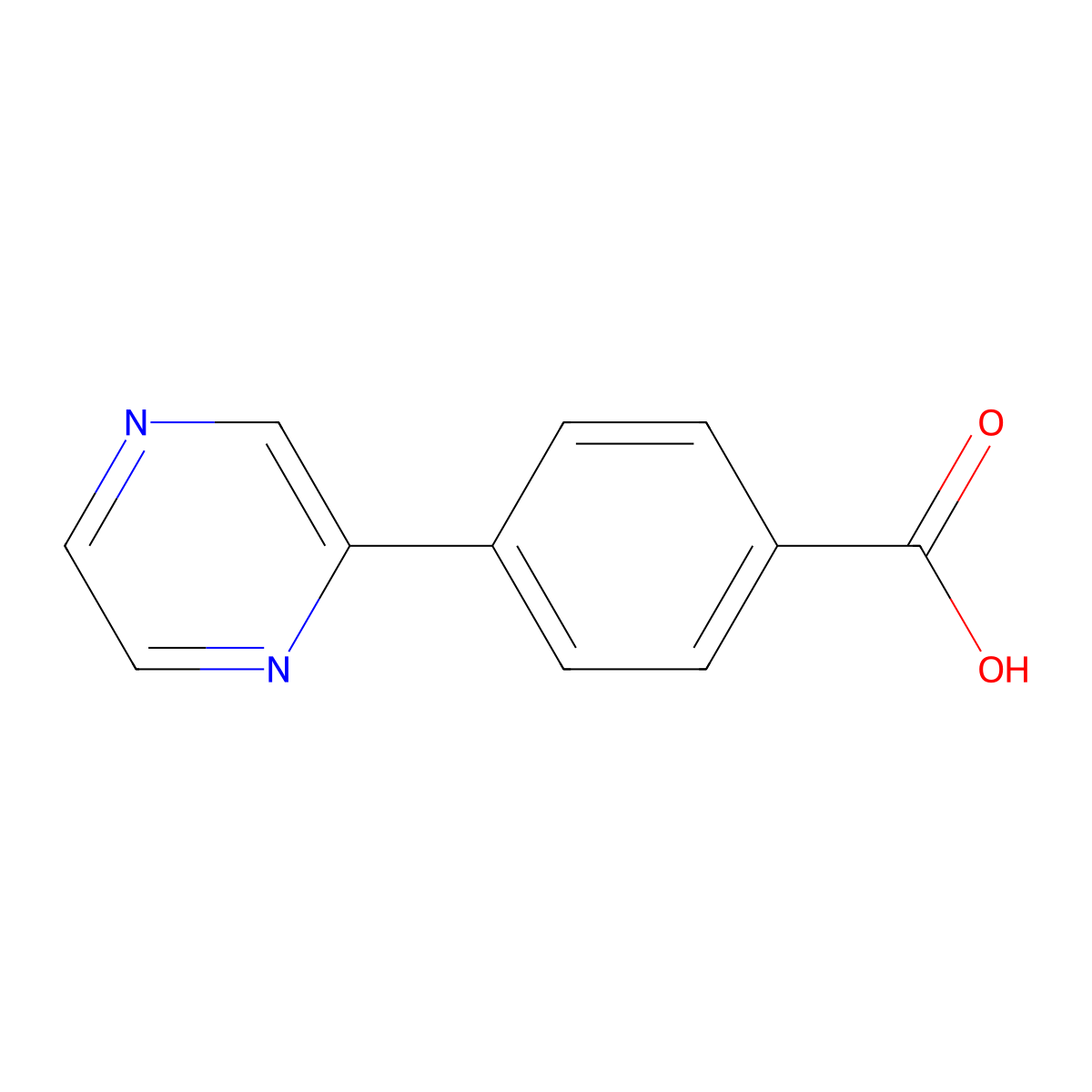4-Pyrazin-2-ylbenzoic acid molecular structure, CAS 216060-23-0
