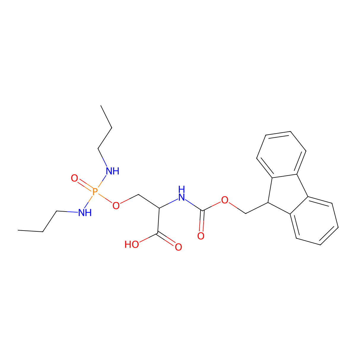 Fmoc-Ser(PO(NHPr)2)-OH molecular structure, CAS 216061-08-4