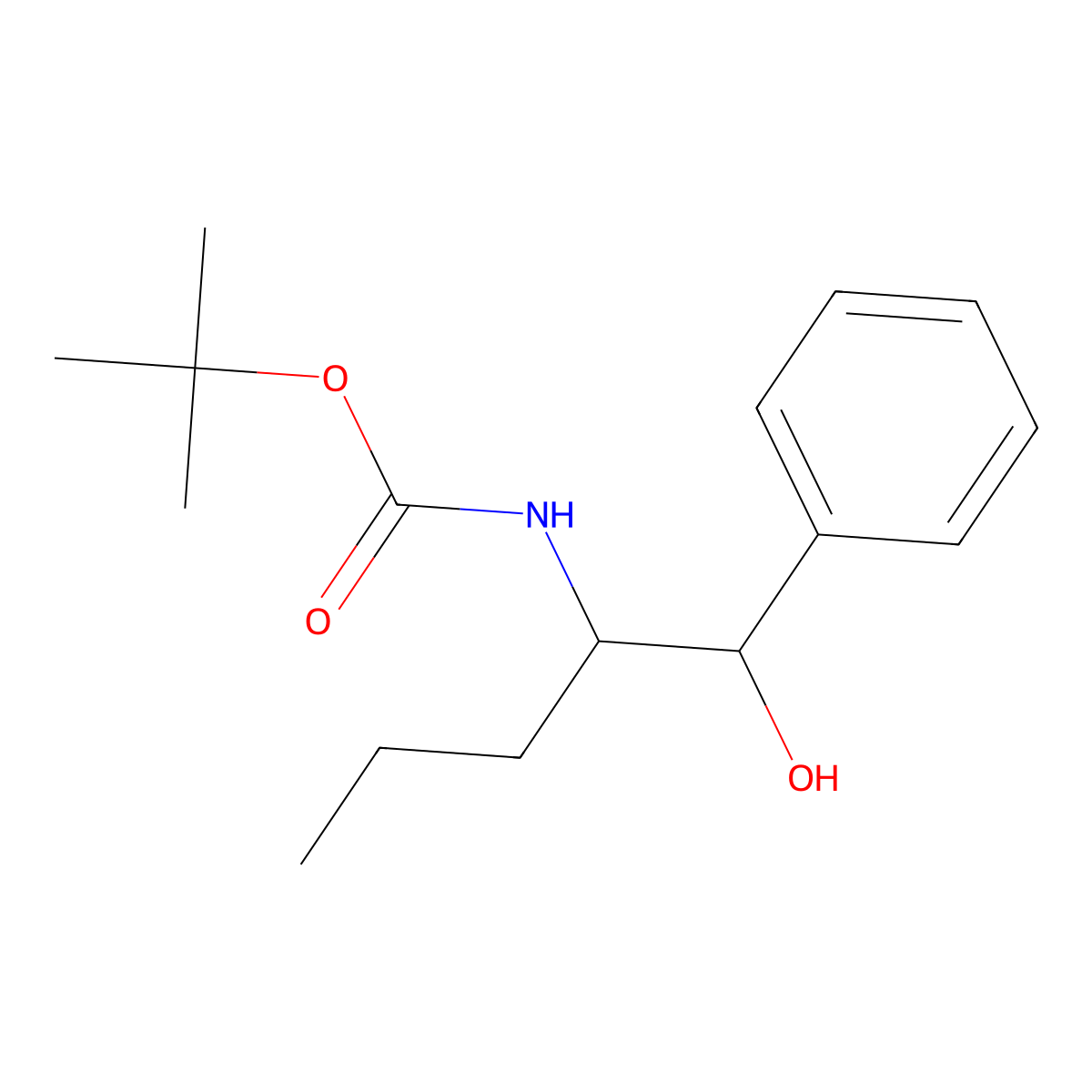 tert-butyl N-(1-hydroxy-1-phenylpentan-2-yl)carbamate molecular structure, CAS 2160623-81-2