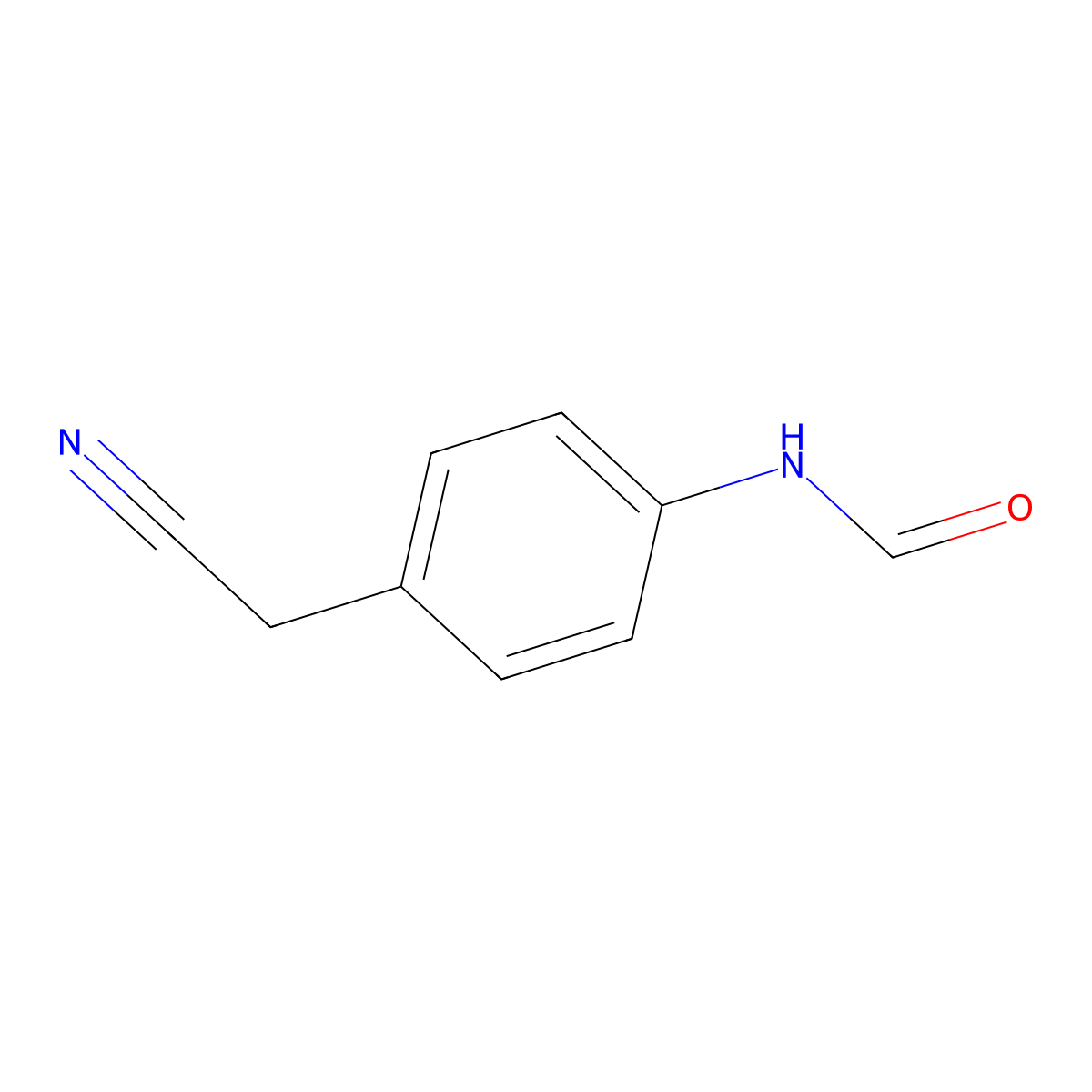 N-[4-(cyanomethyl)phenyl]formamide molecular structure, CAS 216063-76-2